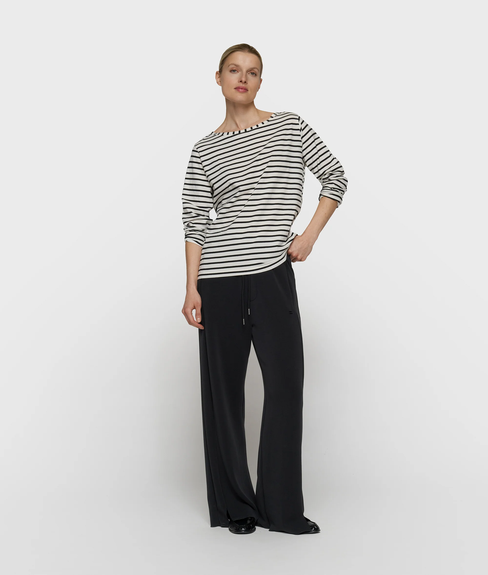 THE LONG SLEEVE TEE STRIPES | white/black - Image 4