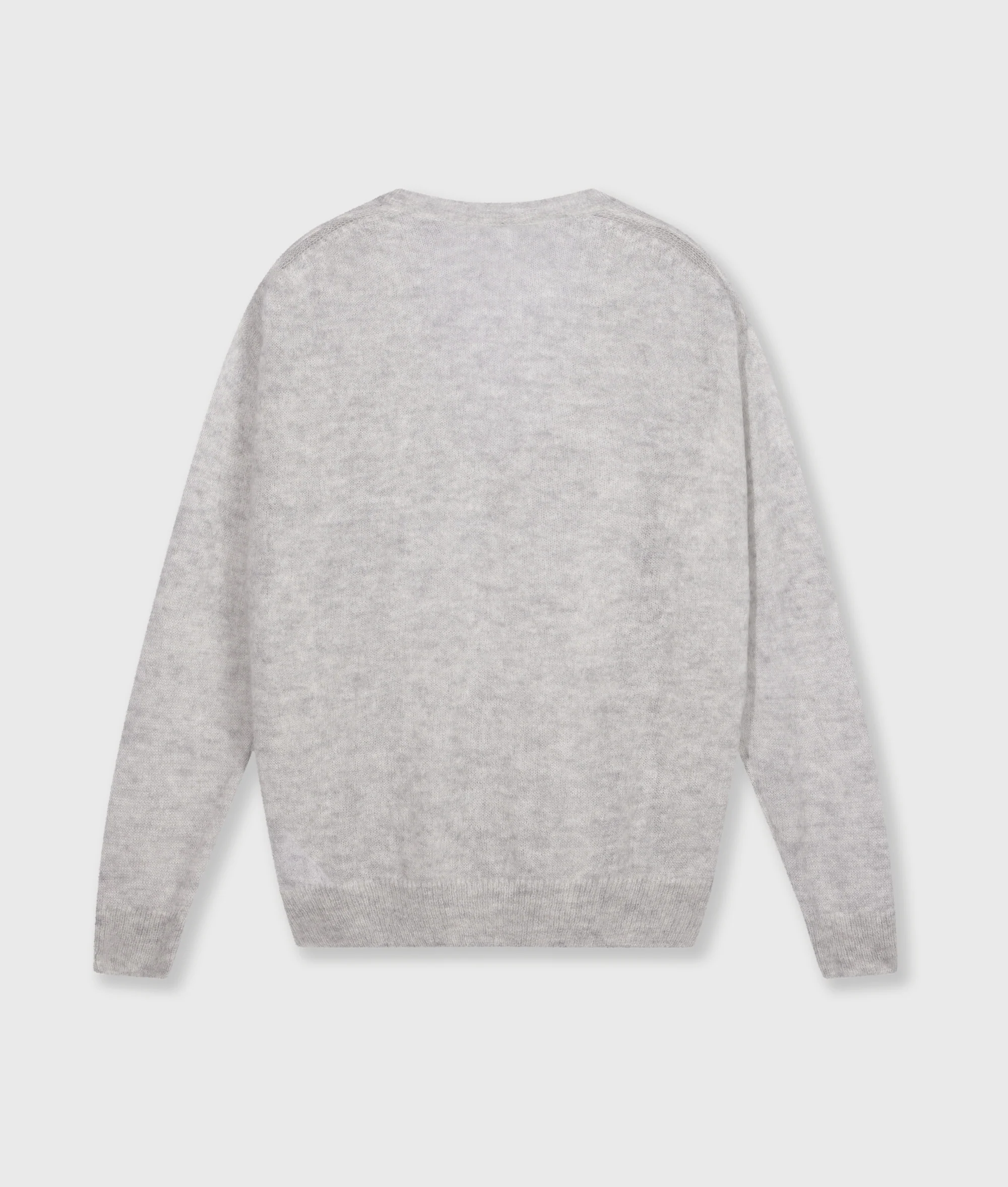 THE V-NECK KNIT SWEATER | light grey melee - Image 7