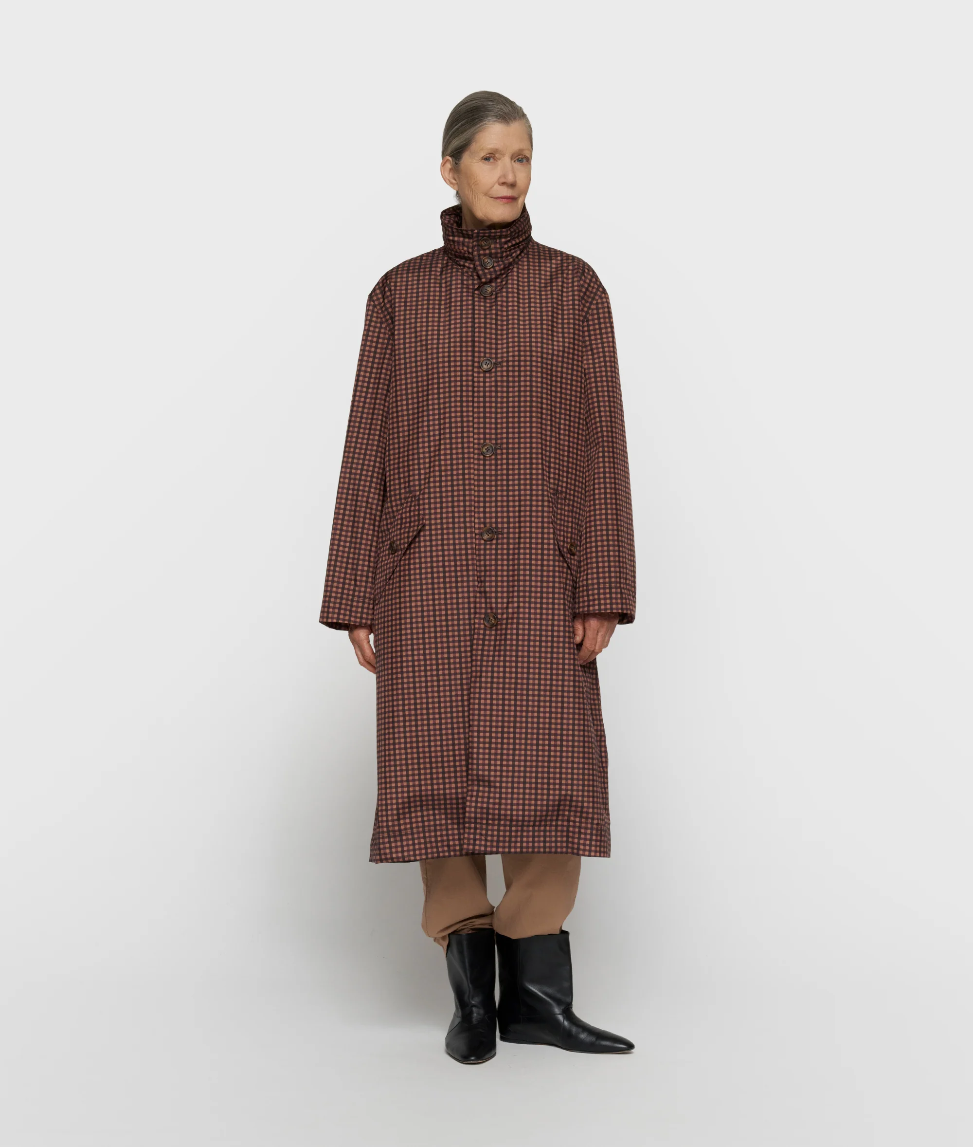 the wetlook coat | light fudge