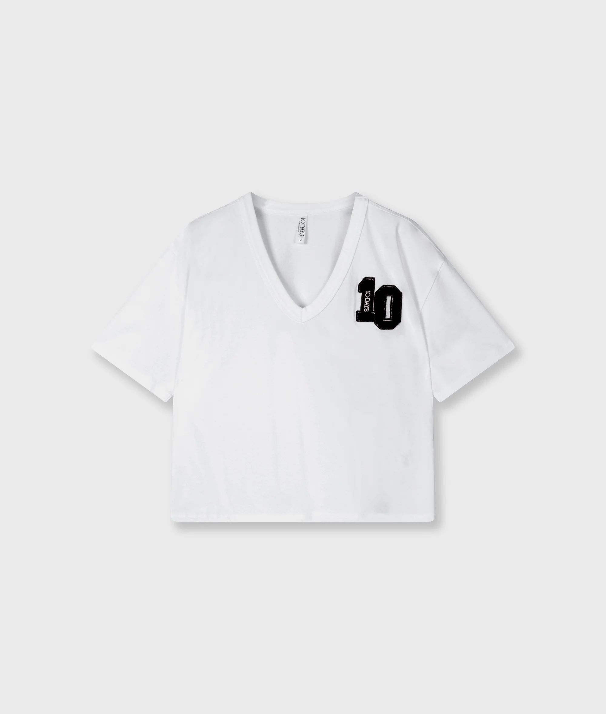 thick cotton v-neck tee | white - Image 5