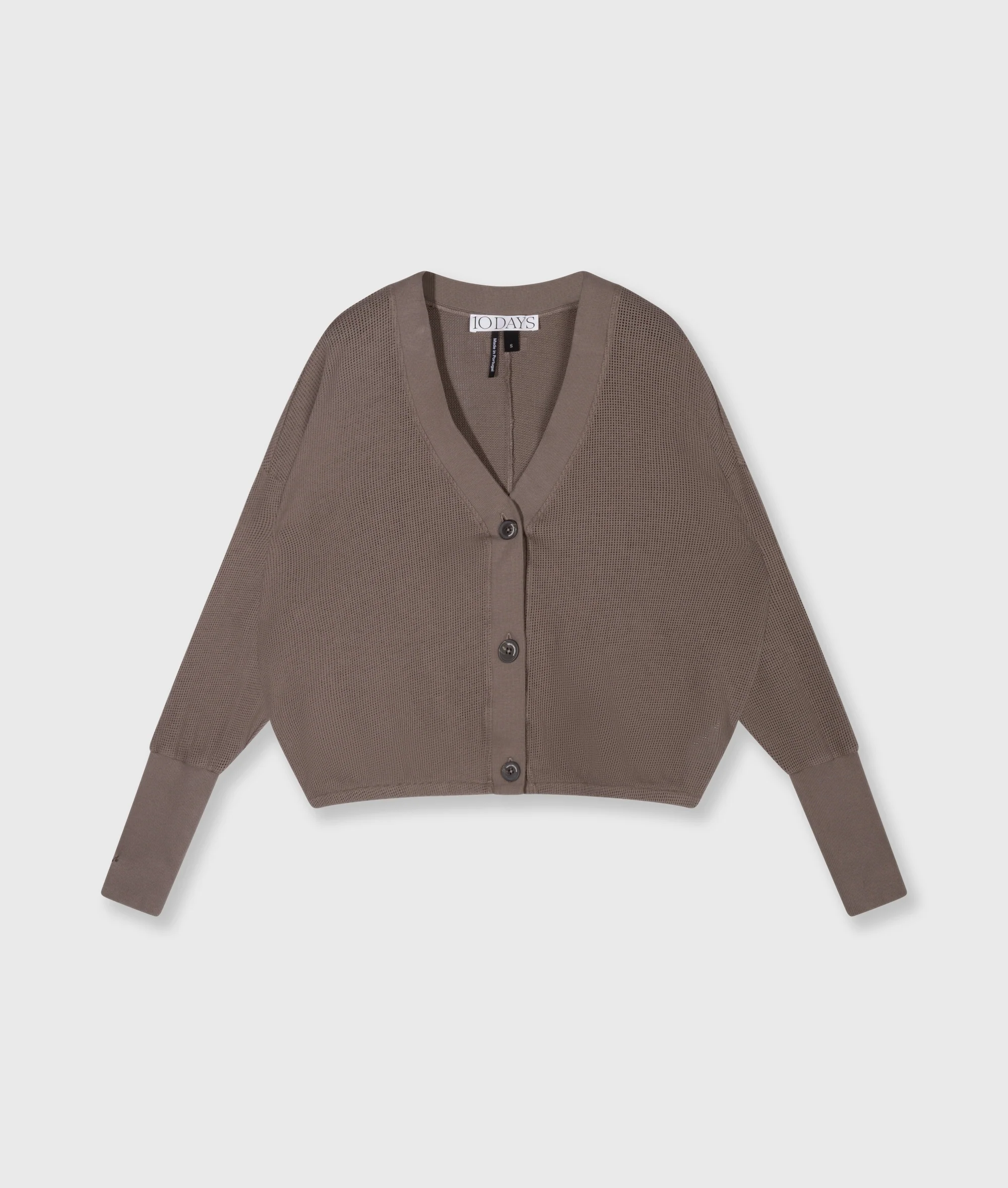 v-neck cardigan mesh | moonrock - Image 5