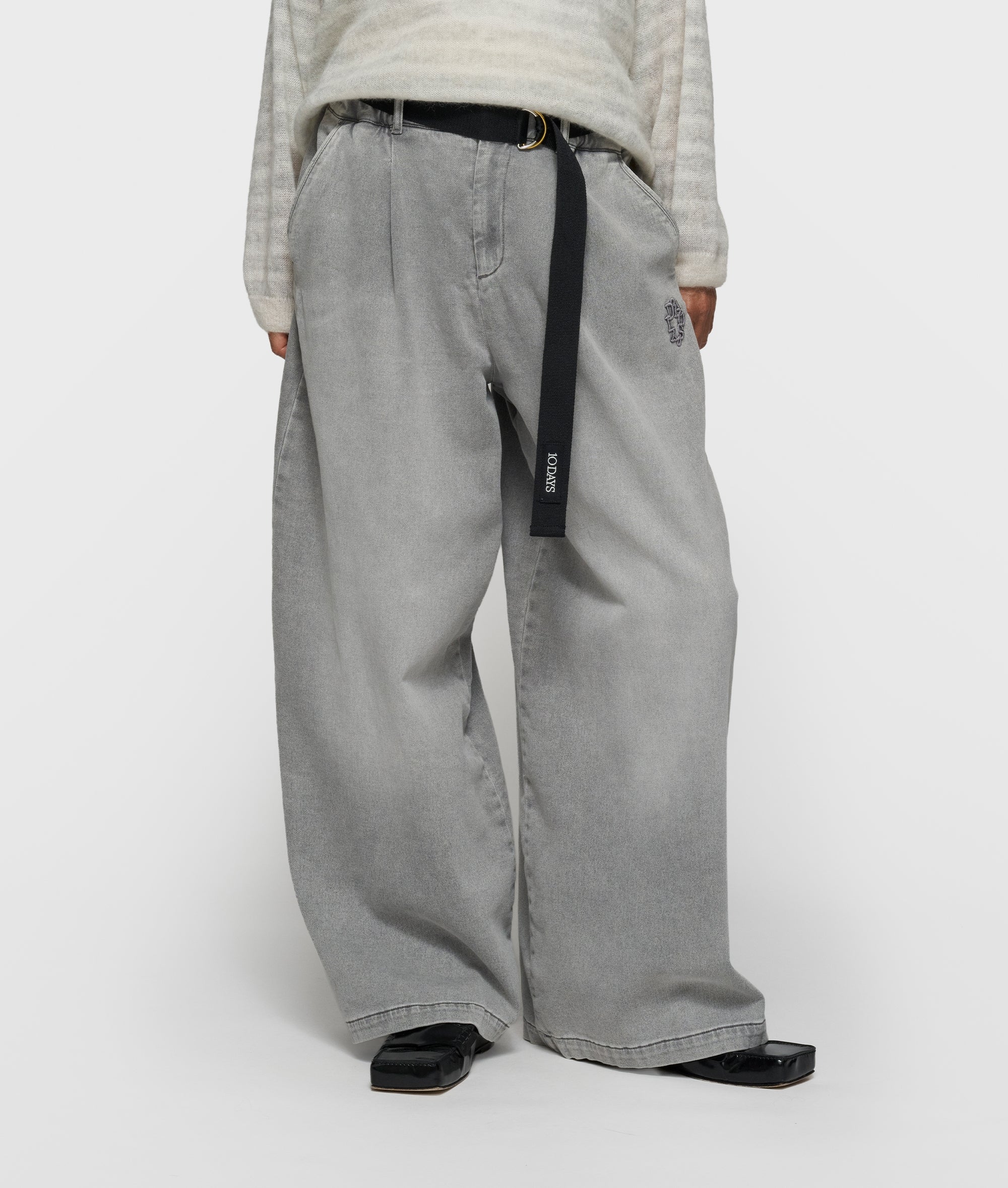 wide pants jog | grey wash denim - Image 2